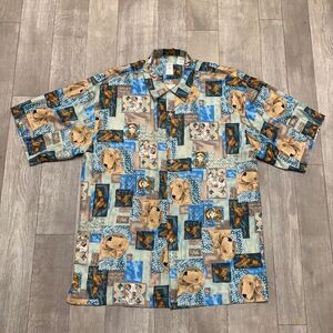 Bumka Bibas Silk Dog Puppy All Over Print Caribbean Burton Up Shirt‎